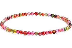 EUMENIDES Tobillera de turmalina, tobillera de piedra de cristal, 9,45", 4/6MM,