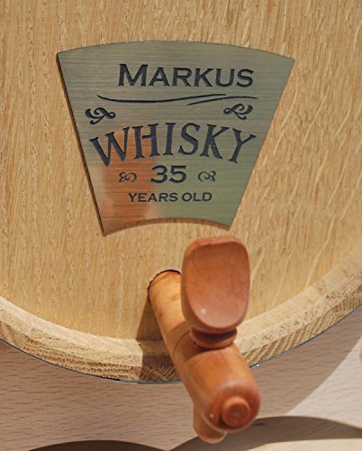Echtes Whiskyfass – Eichenfass für Schnaps oder Whiskey mit Ihrer Wunschpersonalisierung, 3L Holzfass - 2