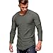 Produktbild Sweatershirt Herren,Herren Casual Tops Langärmliges T-Shirt Einfarbig Falten Rundhals Bluse,Binggong Herren Mantel