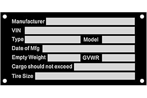 BEYONDCITY Blanko Fahrzeugkennzeichen Serial Tag VIN Plate Cargo Utility Flachbett Landschaft Anhänger Auto LKW Vintage Hotrod T Eimer Motorrad