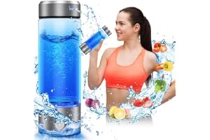 Roylvan Botella de Agua Hidrogenada, 450ml Generador Portátil de Agua de Hidrógeno Rica, Botella con Filtrado de Agua Vidrio sin BPA para Deporte, Hogar, Oficina, Viajes y Bebida Diaria