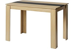 FURNITABLE Tavolo da pranzo, Tavolo da Cucina in Legno, Stile Scandinavo, Tavolo per 4 persone, 110x70x75cm, Rovere e Nero