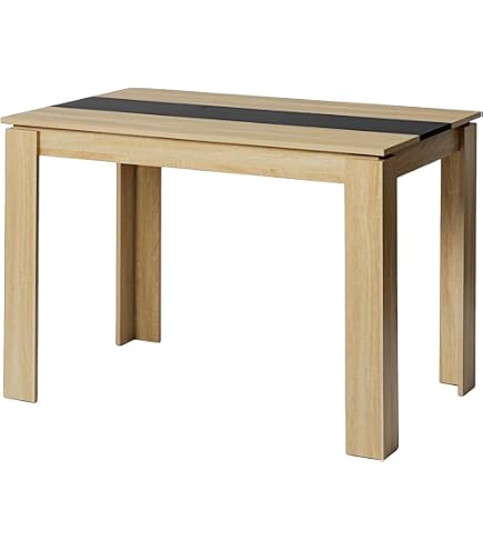 Table En Pin Massif Aspect Chêne - Dimensions 120x70x75 Cm - Plateau 2,5 Cm D'épaisseur - Design Classique