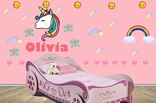 Unicorn Fairytale Rainbow 32 Stickers Multi Pack Custom Personalised Named Childrens Wall Stickers Boys Girls Wall Art Transfer Decal