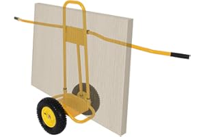 CStern Carro de Transporte de Paneles Carro de Transporte de Paneles Capacidad de Carga 500 KG con 4 Ruedas de Goma Maciza Carretilla de Mano Extraíble para Transportar Paneles (Amarillo)