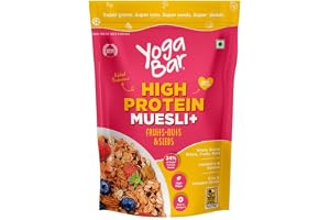 Yogabar High Protein Muesli 850gm Fruits + Nuts & Seeds, 23g Protein per 100g | Packed with dehydrated fruits,nuts & seeds | Best High Protein Breakfast Cereal