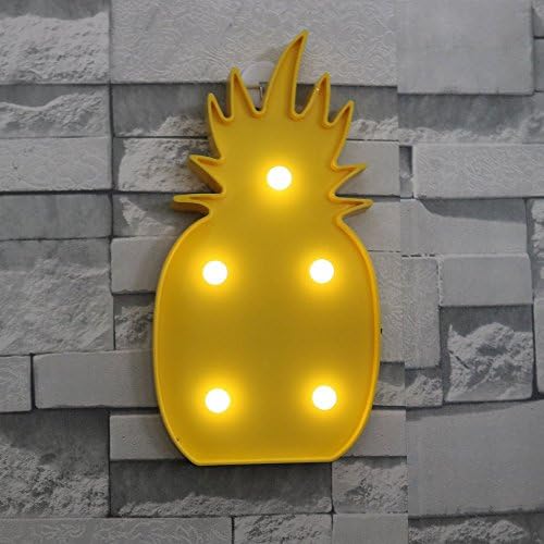 HzDirect Plastic Tropical Pineapple Marquee LED Lamp Light Novelty Garden Cocktail Party Retro Lamp (yellow)