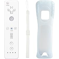 Aukuoy Fernbedienung für Wii und Wii U, drahtloser Bewegungssensor-Gpad-Controller für Nintend Wii-Konsole, mit Silikonhülle