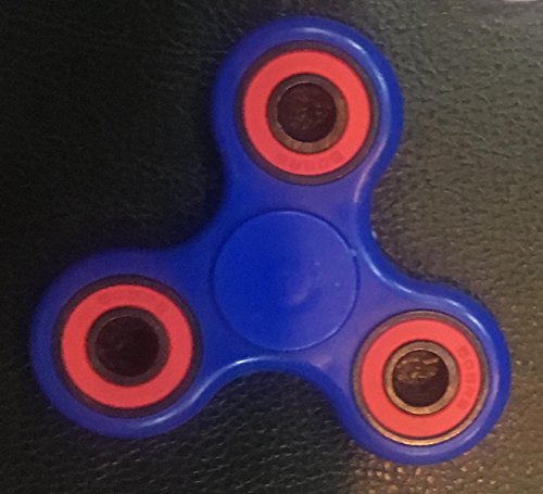 Fidget Hand Spinner - Stress Reducer, Stress Relief, Autism - BLUE WITH RED RINGS Fidget Hand Spinner - Stress Reducer, Stress Relief, Autism - BLUE WITH RED RINGS