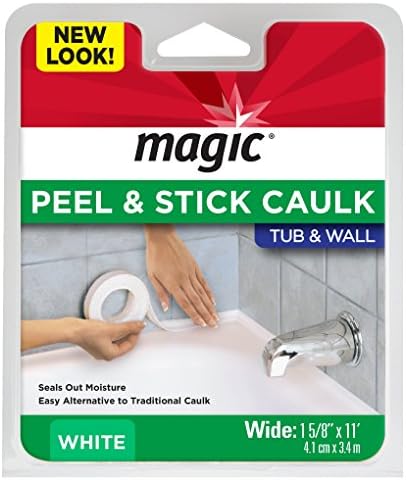 Magic Tub/Wall Peel & Stick Caulk, White 1-5/8" x 11'