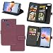 Produktbild Huawei Honor 7X Hülle, Honor 7X Handyhüle, Alfort Retro Matte Einfarbige Farbe Prämie PU Ledertasche Multifunktional Lederhülle Tasche Wallet Case Cover Schutzhülle für Huawei Honor 7X Smartphone 5.93" mit 9 Kartenfächer / Foto-Slot und Standfunktion ( Rose rot )