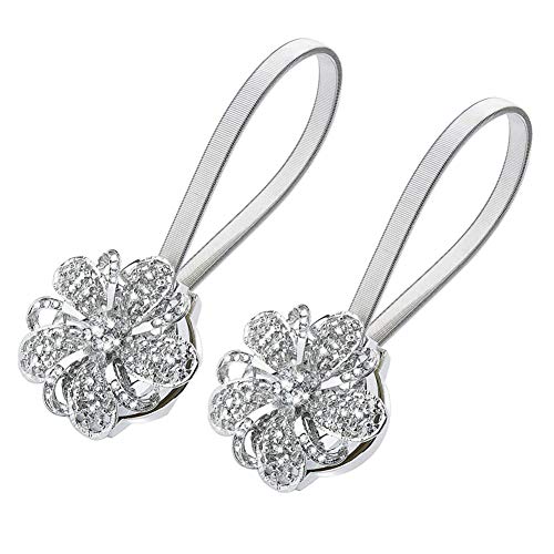 Syclecircle - Cortinas magnéticas (2 Unidades), diseño de Flores, para Dormitorio, Sala de Estar, Oficina