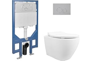 DEER VALLEY DeerValley toilette suspendu DV-1F0069 wc suspendu, WC mural avec abattant à fermeture douce1.1 GPF/1,6 GPF double chasse d'eau