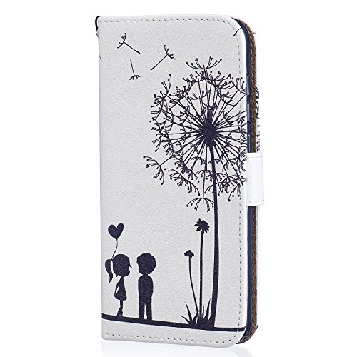 Wiko Lenny 3 Funda  ocketcase   Flip Libro de PU Cuero Leather Protectora Case Cover con Cierre Magn  tico Funci  n de Soporte Billetera Tapa Carcasa para WIKO LENNY 3 - Diente de le  n Amor