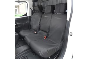 UK Custom Covers Compatible With Peugeot Partner Embroidered Seat Covers 2008 On - Select Seat Configuration Below - Tailored Waterproof