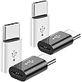 Adapter Micro USB auf USB C (4 Stück), Micro-USB Buchse zu USB-C Stecker OTG Adapter Kompatibel mit Samsung Galaxy, LG, Huawe