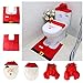 Produktbild Asamoom 3pcs Weihnachten Toilette Abdeckung Teppich Bad Satz Weihnachtsdekoration WC-Sitzbezüge