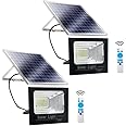 Homehop Solar Flood Light Outdoor LED Waterproof Automatic Decorative Wall Mount Lamp for Home,Garden,Balcony Patio with Remote Control (ABS, 168 LED, Combo Pack of 2)