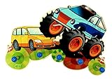 Hess Holzspielzeug 30297 - Garderobe aus Holz, Monstertruck, ca. 40 x 25 x 8 cm