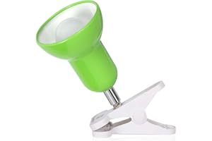 RONG&LAN Clip on lamp,360 ° Rotating Clip Book Light Portable Reading lamp, Clip in The Desk/Table/Double Bed/Cabinet Lighting (Desk lamp,Seven Colors for Your Choice) (Green)