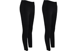 POWER FLOWER Leggings in Cotone Elasticizzato da Donna 2-PCS Pantaloni a Tutta Lunghezza Casual Tailored Extra Comfort S/M/L/XL Design Italiano