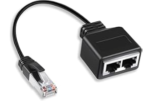 ZUROKI Adattatore di rete splitter per cavo Ethernet RJ45,Cavo Accoppiatore RJ45,Adattatore di rete RJ45 da 1 a 2,Duplicatore RJ45 per Commutazione di Rete (Nessuna connessione simultanea di due dispositivi)