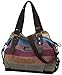 Produktbild Coofit Damen Handtasche/Umhängetasche Canvas Multi-Color-Striped Damen Shopper Tasche Hobo Bag