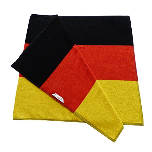 Badetuch Deutsche Flagge, Deutschland Fahne Frottee Handtuch schwarz rot gelb gestreift hochwertig eingewebt lange Lebensdauer - 3