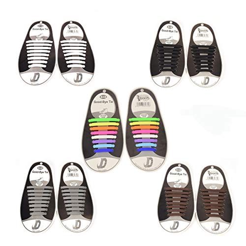 5 pares de cordones de silicona, sin atar, para adultos, ideal para botas, zapatos y zapatillas