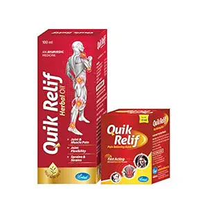 Quikrelif Pain Relief oil 100 ml +2 Pain Relief Balm for Muscle & Joint Pains Combo Pack