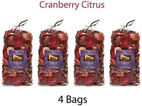 Hosley Candle Company Cranberry Citrus Potpourri - Set of 4 / 4 oz each by Hosley International, Inc
