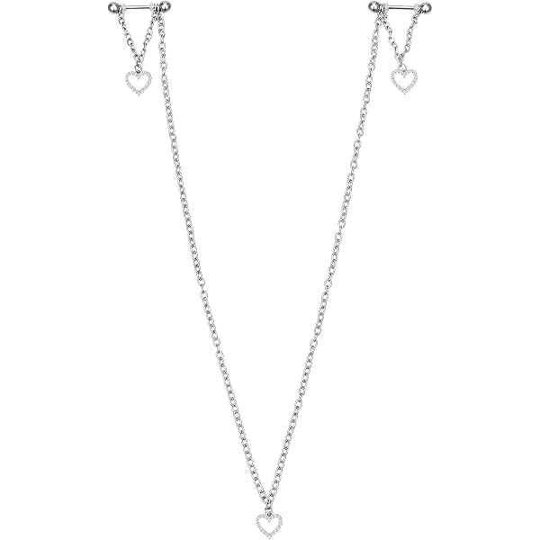 Adramata 8 paar 14 g tepelpiercing voor dames, chirurgisch staal, vlinderhart, ringen, tongpiercing, lichaamspiercing, sieraden, Roestvrij staal