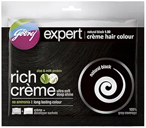 Godrej Expert Rich Crome Hair Colour, 20ml+20g (Pack of 8) - Natural Black