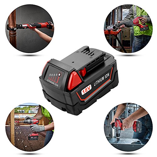 Energup 18V 5,0Ah Ersatz Akku für Milwaukee M18 M18B M18B 48-11-1820 48-11-1850 48-11-1828 48-11-1815 - 5
