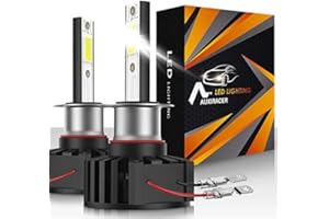 AUXIRACER 2023 Mejorado Bombilla H1 LED Coche, 60W 16000LM 6500K Blanco 300% Brillo Superbrillante, H1 LED Canbus Kit de Reemplazo de Niebla de Luz Alta y Baja IP67 a prueba de agua, 2 Bombillas
