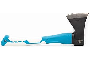 THORQUE Hacha Leña Profesional 600 gr - Hacha pequeña para rajar pequeños Troncos, Perfectamente Equilibrada, Mango PVC Ergonómico con Buen Acabado, Peso Total 900 gr