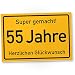 Produktbild DankeDir! 55 Jahre Stadtschild/Kunststoff Schild - Geschenk 55. Geburtstag, Geschenkidee Geburtstagsgeschenk Fünfundfünfzigsten, Geburtstagsdeko/Partydeko / Party Zubehör/Geburtstagskarte