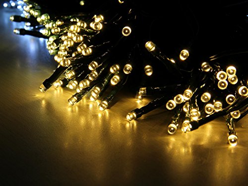 Esky 55ft 17M 100er LED Solar Lichterkette für Garten, Outdoor, Weihnachten, Party, Hochzeit, Warmweiß Lichtfarbe
