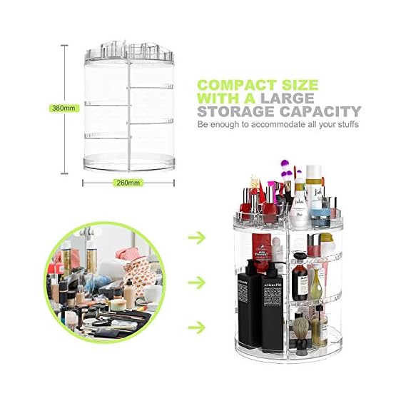 Boxalls Organizador de Maquillaje de Giratorio, Transparentes | Organizador de Cosméticos con Rotación 360 Grados… - Imagen 5