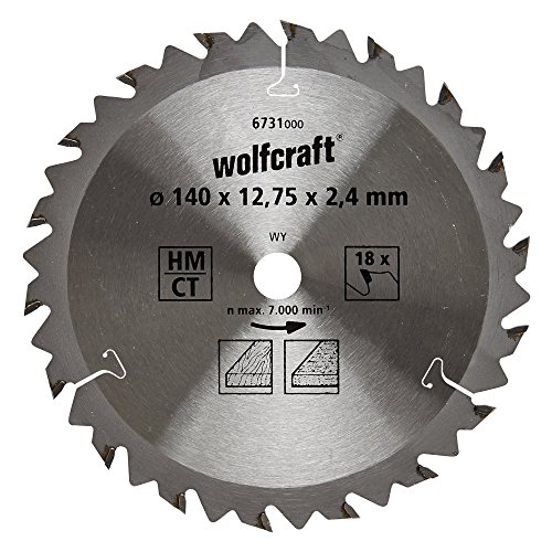 Wolfcraft 6731000 1 Kreissägeblatt HM, 18 Zähne, ø 140 mm