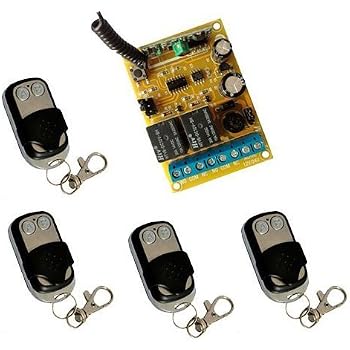 Télécommande radio 2 canaux, 1 récepteur 3 émetteurs pour porte de garage tubulaire, kit radio, commande moteur treuil électrique, 220 V, fonction inverseur