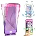 Produktbild Shinyzone 360 Grad Ganzkörper Stoßfest Hülle für Samsung Galaxy S9, Vorne und Hinten klar 2 Stück Weich TPU Silikon Hülle,Ultra Dünn Kratzfest Schutzhülle,Rosa Lila Farbverlauf