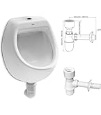 VBChome Urinoir keramische toevoer bovenaan wit modern hoogwaardig urinoirbak verticaal pissoir spoelventiel urinoirspoeler drukspoeler sifon flessensifon urinoir zeef spatbescherming