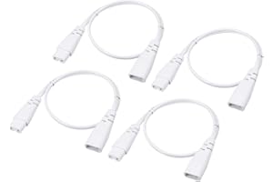 YOKIVE 4 Pcs T5 LED Tube Câble, Mâle à Femelle 2 Broche Extension Cordon, Branchez Jouez, Idéal pour Intégré LED Tube Luminaire (Blanc, 50cm / 1,64 Pied)