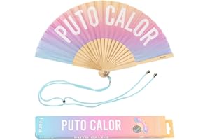 Fisura - Origineller Handfächer mit Botschaft. Moderner und lustiger Holzfächer. Roter Fächer. Fächer mit Fächerhalter. Maße: 42,5 x 23 cm. Materialien: Holz und Textil.