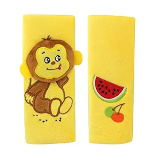 Alician Baby Car Seat Belt Strap Cover Pad Cushion Infant Baby Stroller Accessories Pushchair Pad Children Safety Belt Cover B Monkey Watermelon 15cm