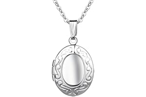 Yumilok Jewelry Collier de Photo en Acier Inoxydable au Titane Le Pendentif Peut Ouvrir pour Femme Fille