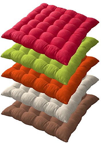 Sitzkissen Stuhlkissen 25er Steppung Velour-Optik Grün