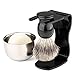 VERY100 Badger Bristle Shaving Brush + Arcylic Brush Holder + Bowl + Shaving Soap Shaving Set