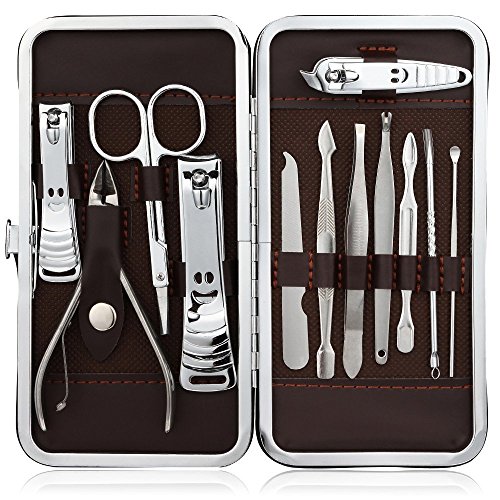 Acenix® 12 in 1 di alta qualità in acciaio INOX manicure pedicure, ear pick nail-clippers set, finger toe nail cutter personali manicure nail Scissors set
